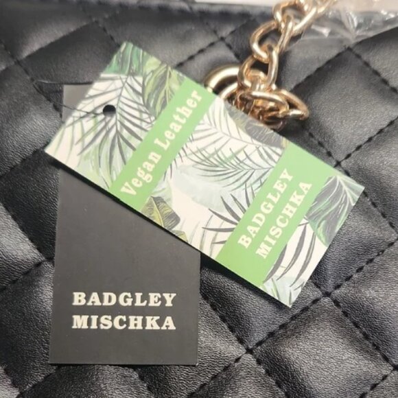 Badgley Mischka Large Diamond Quilted Tote Bag NWT - Picture 6 of 8